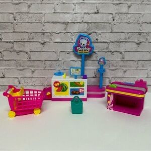 Shopkins Small Mart Grocery Set Register Conveyer Belt Buggy Bag